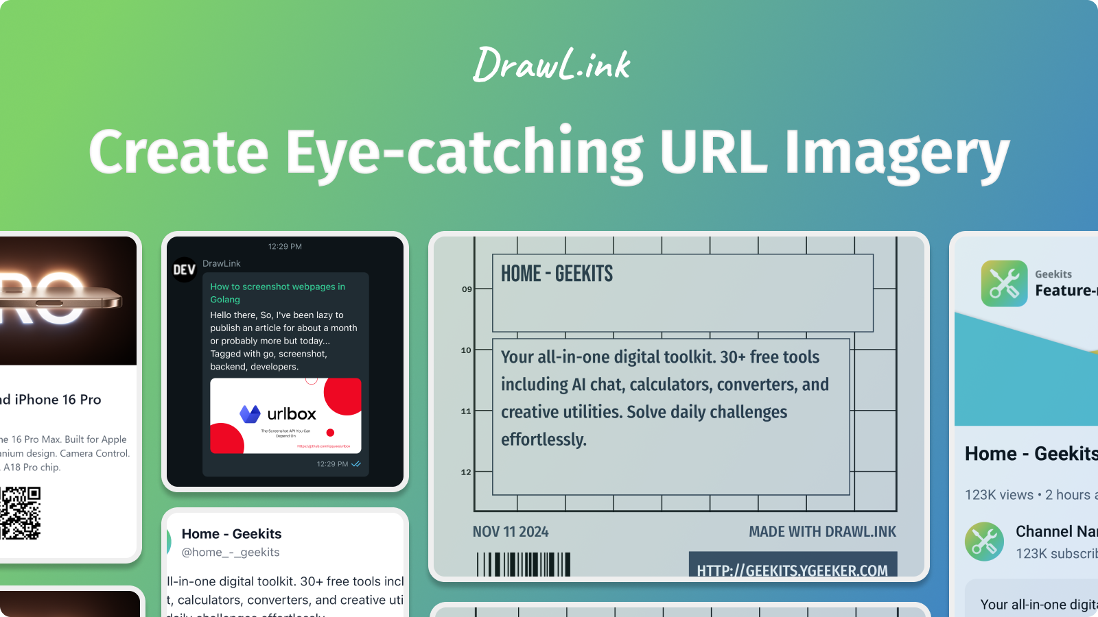 DrawLink - Transform URLs into Beautiful Visual Cards